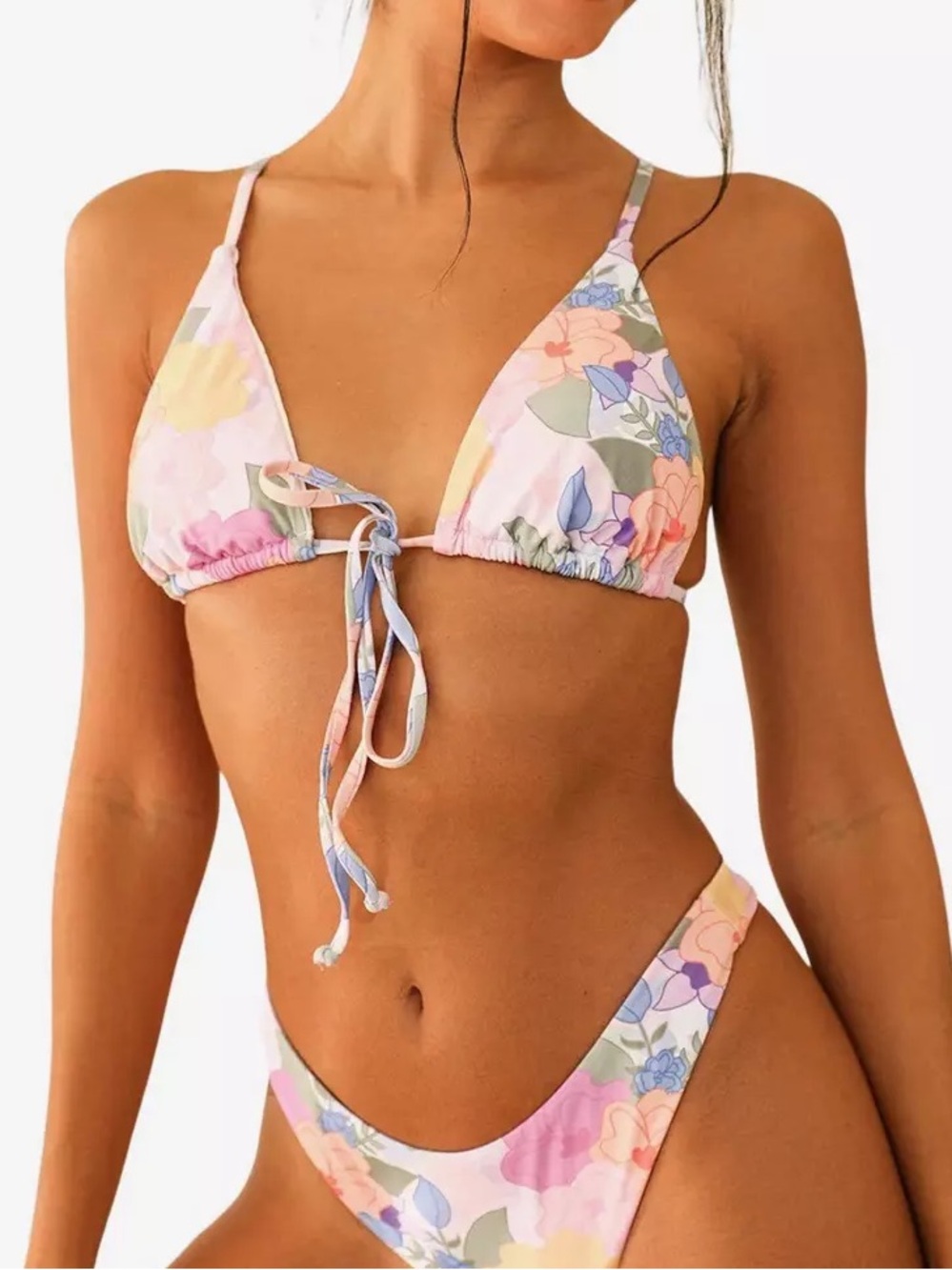 New Petal & Pup Dippin' Daisy's Cove Swim Top Zen Garden Floral size small